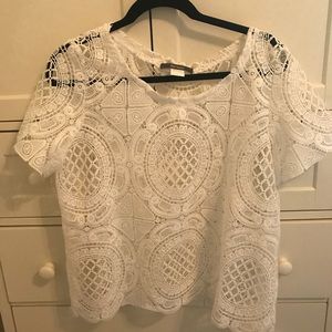 White shirt with cut-outs